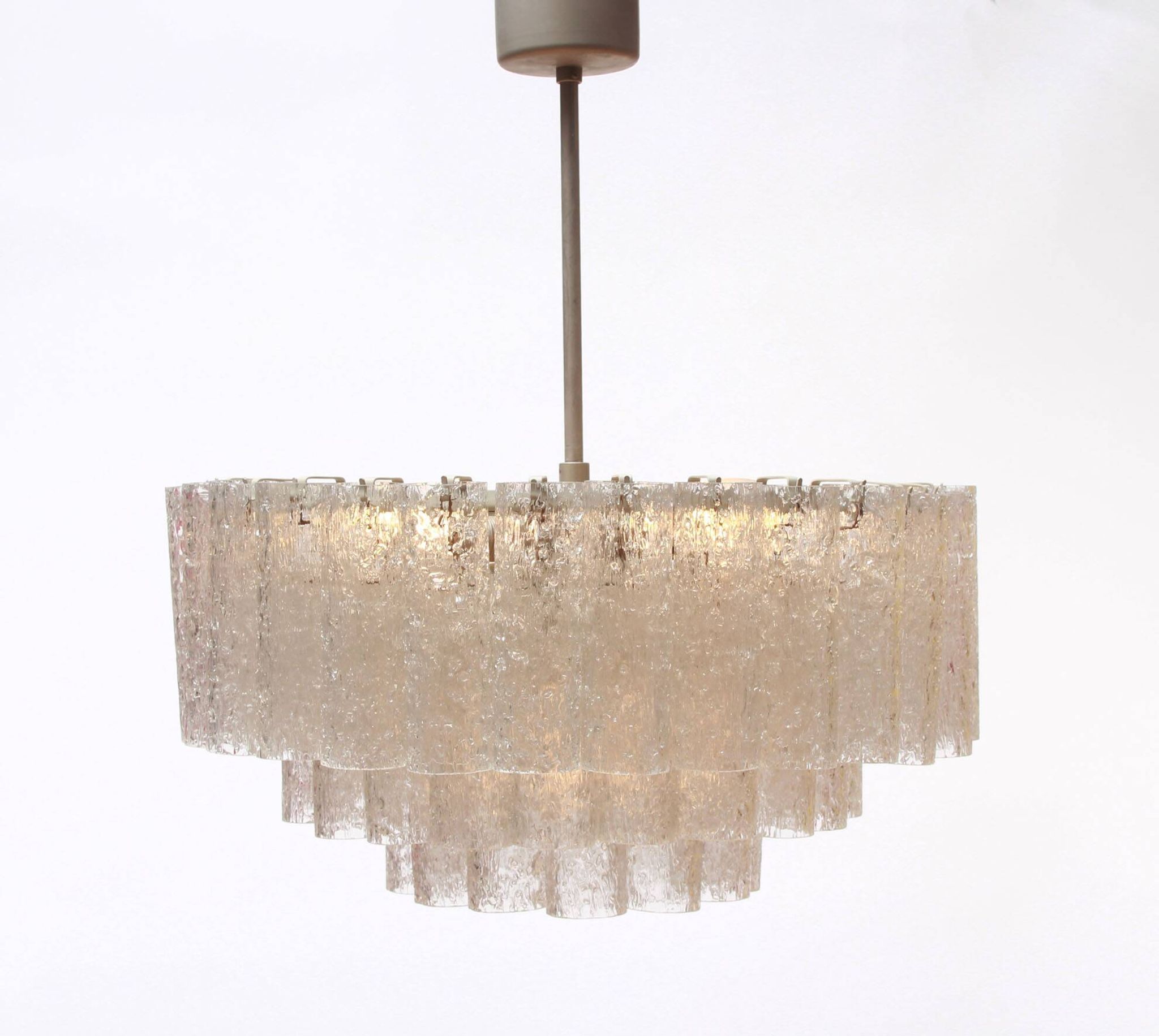 German 1960s chandelier with 60 cristall glass tubes