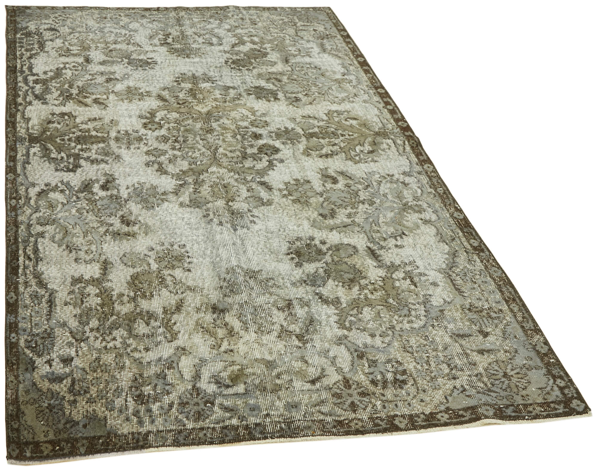 Hand-knotted vintage oriental, grey rug, 1980s, 167x254 cm