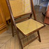 Chaise cannage pliante