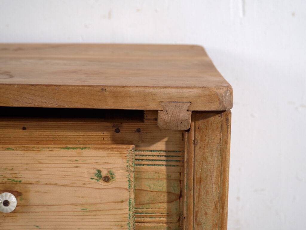 Central European pine kitchen table with two drawers – Tyrol, circa 1910