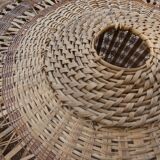 Suspension boule en paille de rotin
