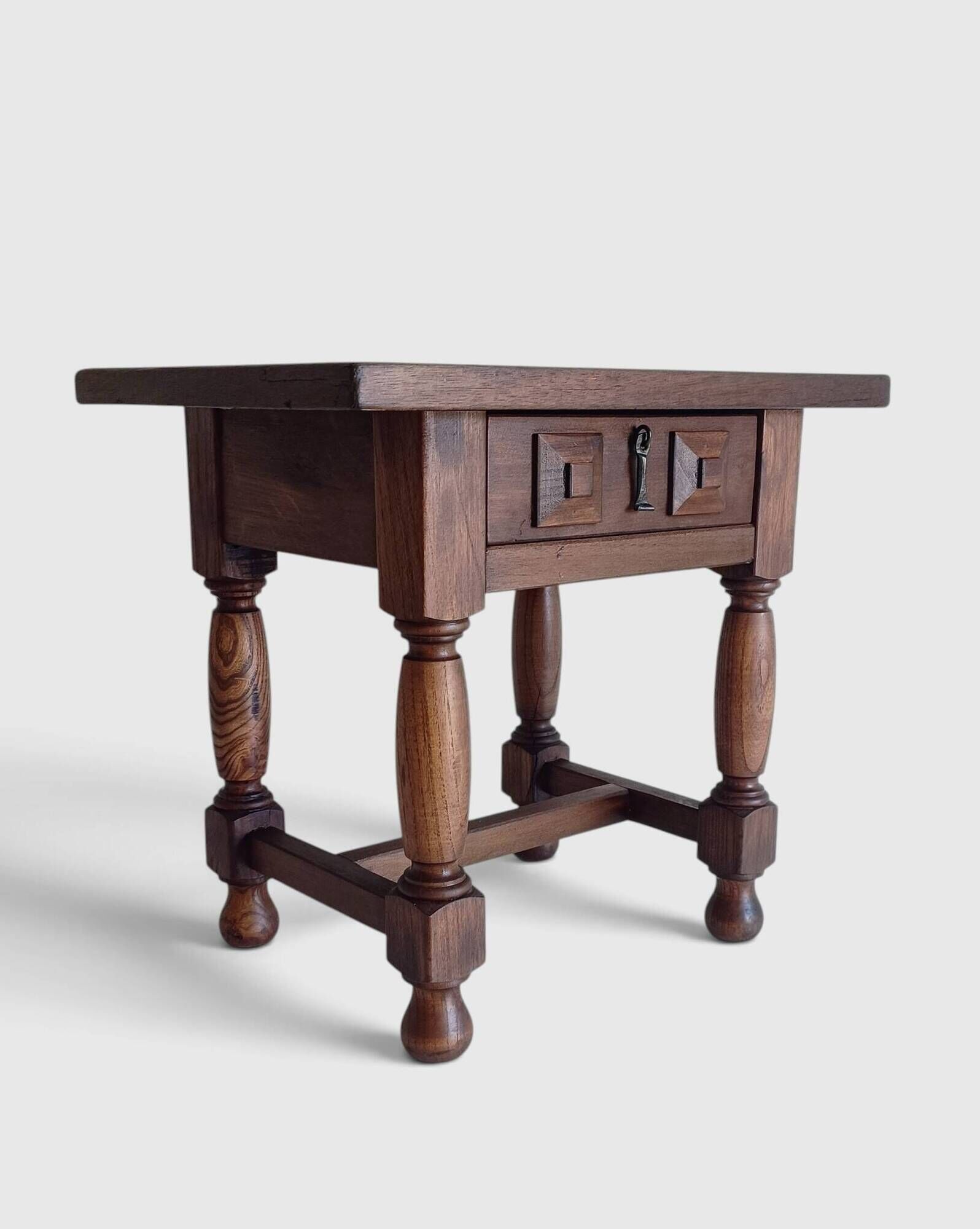 Spanish Castilian Baroque Revival Side Table, Mid-20th Century