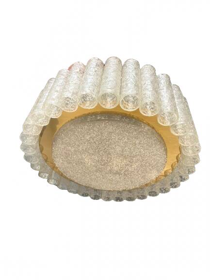 Metal and glass ceiling light