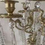 19th century marble, brass and tassel chandelier