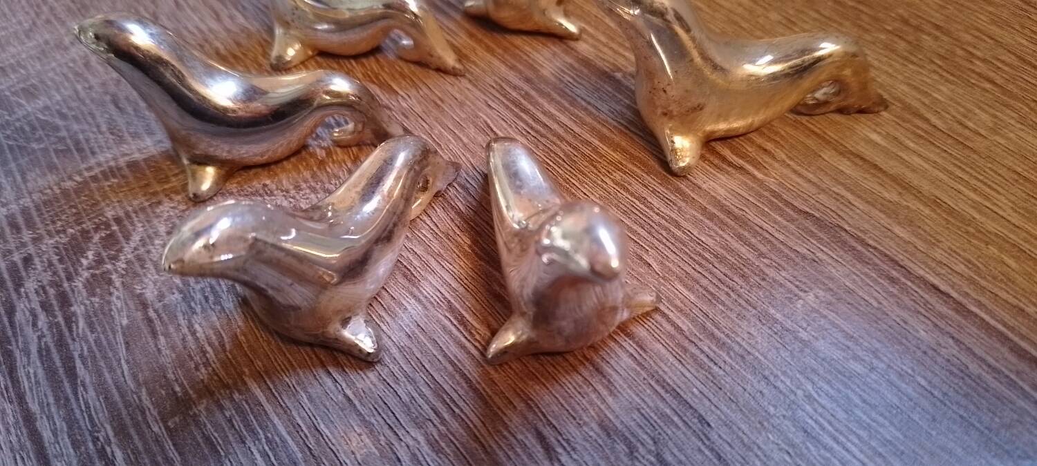 Vintage silver metal seal knife holder