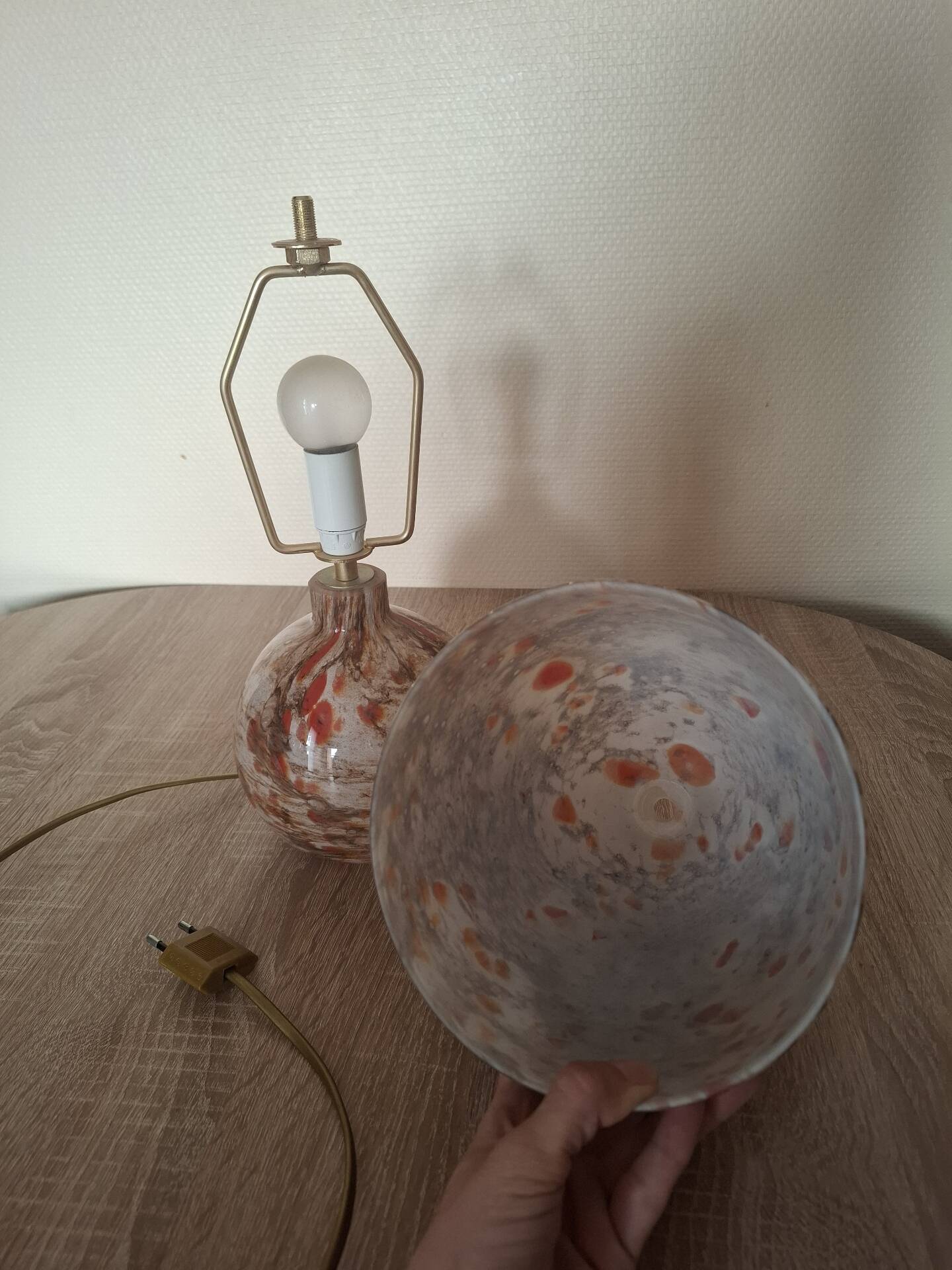 Lampe champignon verre soufflée de chez La Rochère