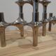 Set of modular Nagel candlesticks from the 1970s + 7 vintage candles