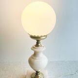 Alabaster and opaline lamp