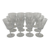 12 verres en cristal de baccarat modèle côte d'azur, années 60.
