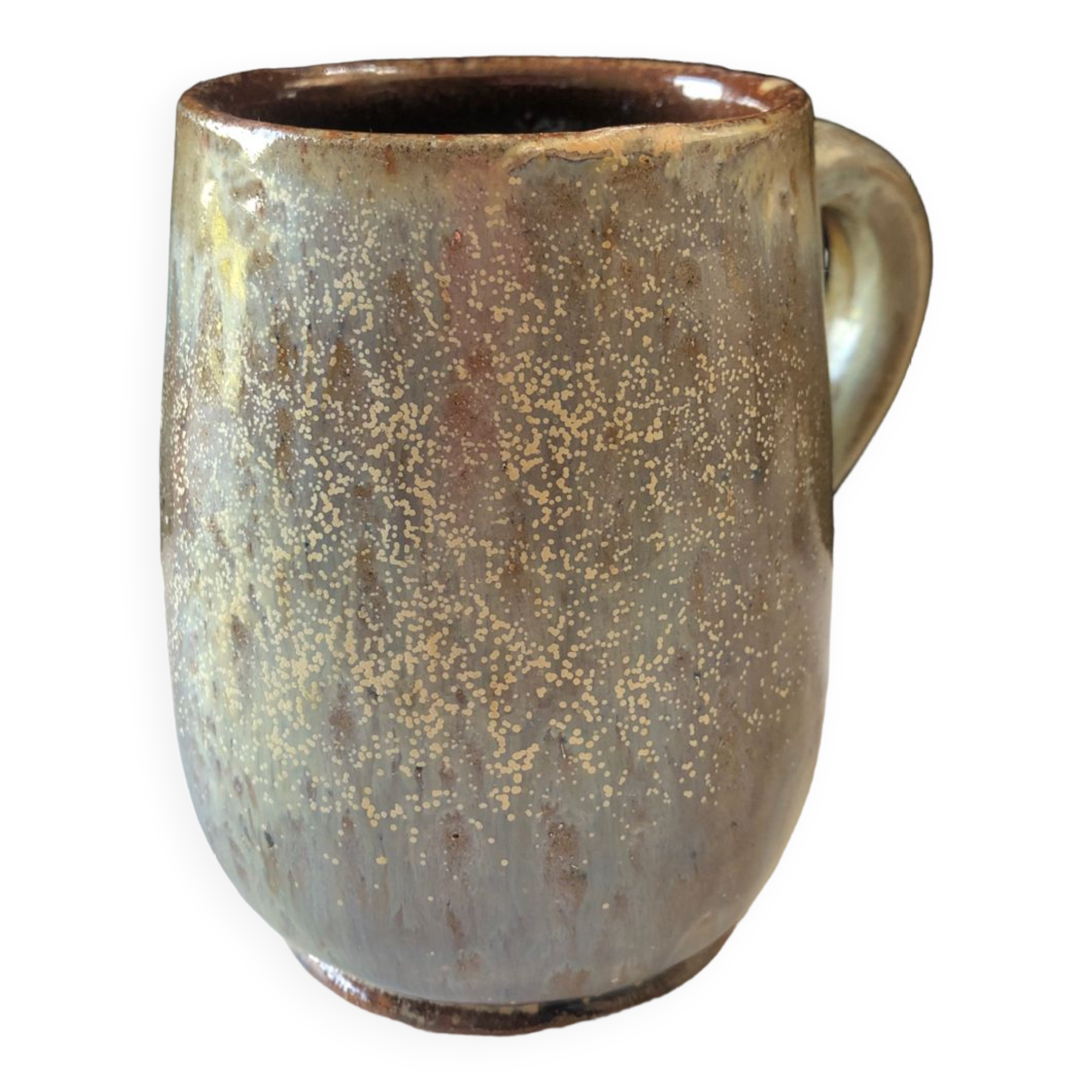 Salted stoneware cup by Marcel Aubry