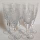 Five vintage cut crystal champagne flutes