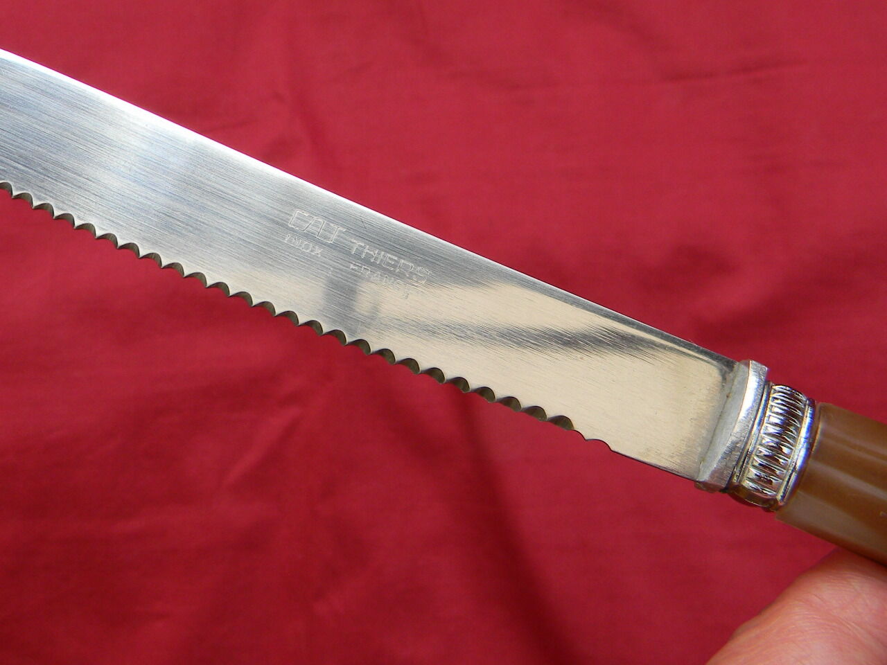 Set of 12 vintage meat knives stainless steel blade
