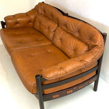 2 seat sofa in tanned leather by Arne Norell for Coja