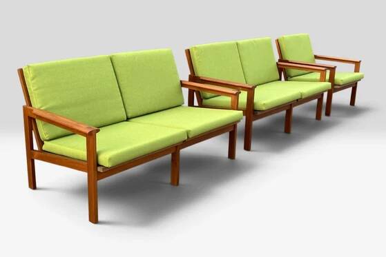 Illum Wikkelsø „Capella“ Set of 1 Armchair and 2 Sofas – Niels Eilersen – 1960s
