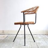 Chaise vintage en rotin par Dirk van Sliedregt pour Gebroeders Jonkers Noordwolde