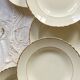 Set of 6 deep plates in old white and gold earthenware Moulin des loups Orchies ACC-6037