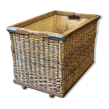 Rattan basket trolley from la Samaritaine store on wheels