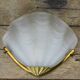 Shell wall lamp, glass and brass.