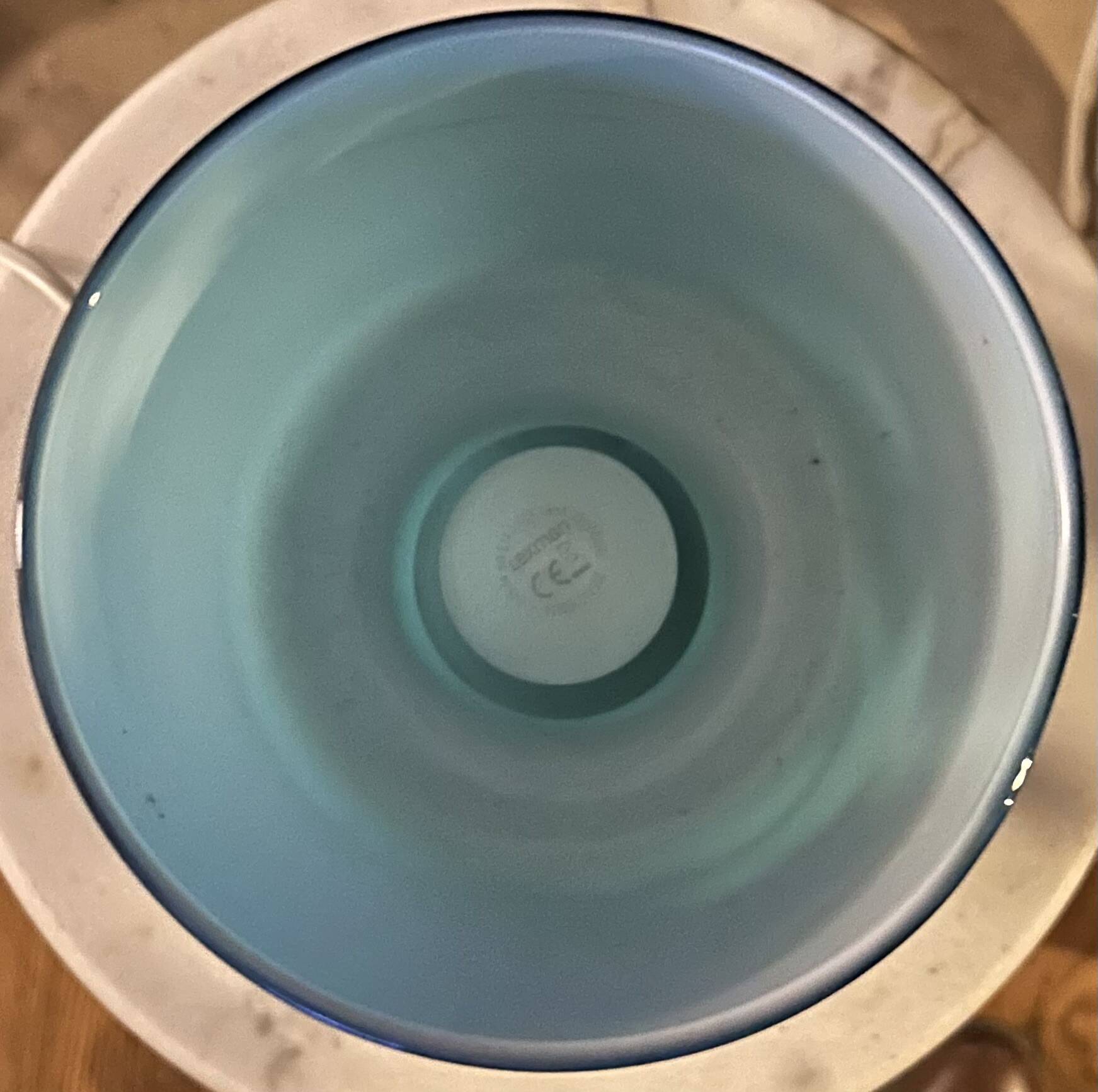 Ikea Lykta lamp in vintage blue glass