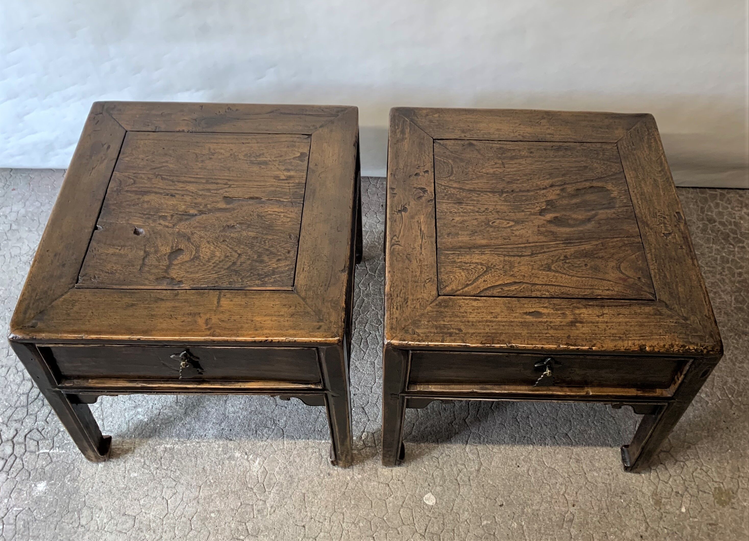 Pair of Chinese bedside tables