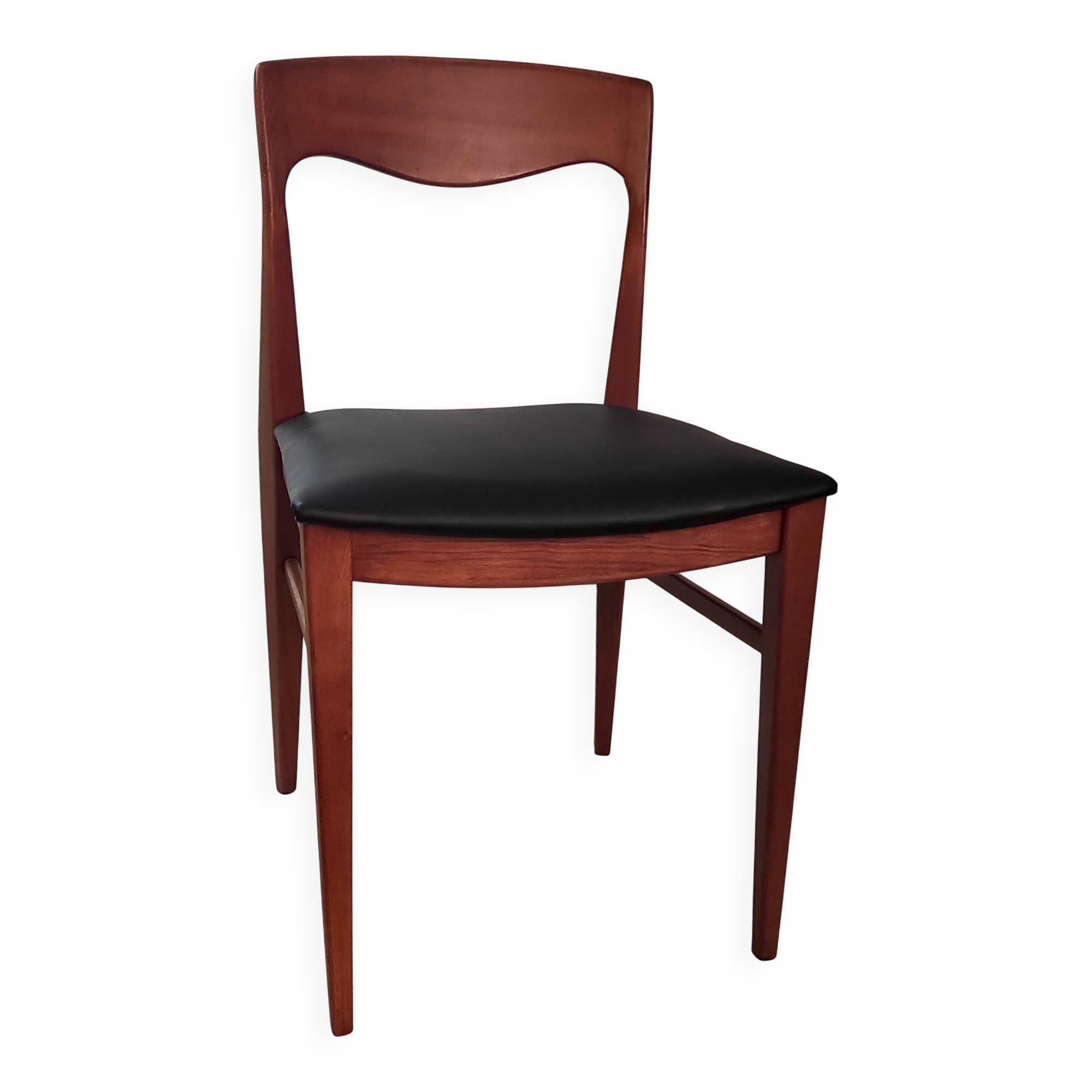 Chaise style scandinave en bois massif - années 70