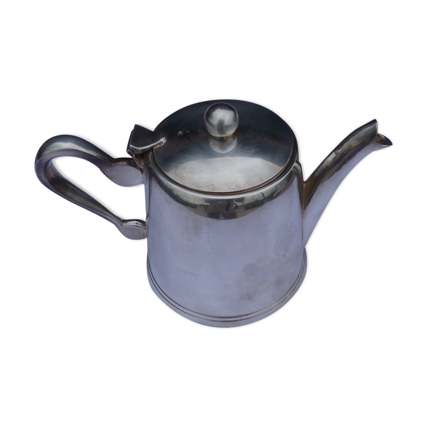 Silver metal teapot
