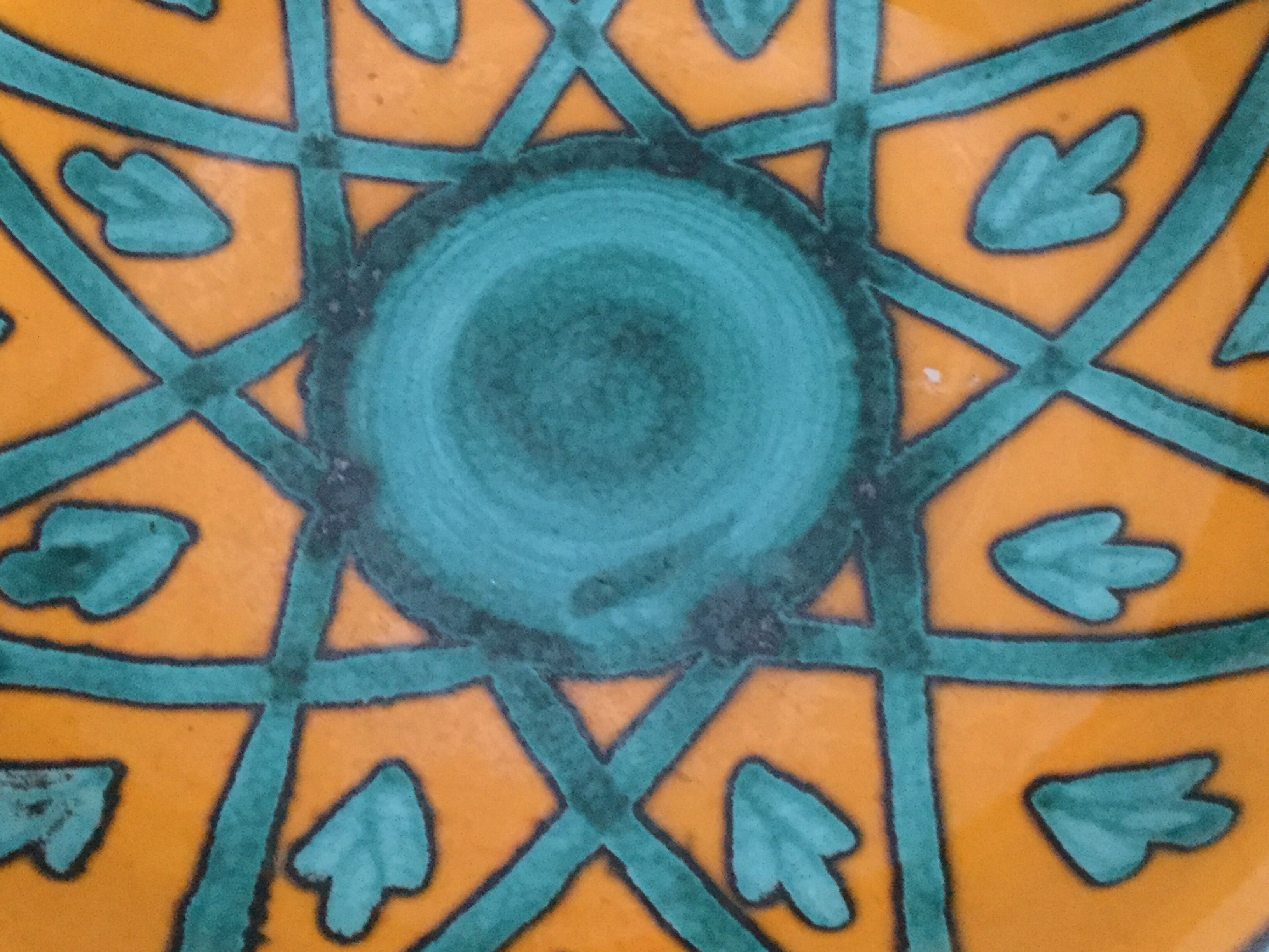 Saladier décor orange et vert Saint Clément