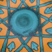 Dish dominant orange and green Saint Clement France