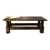Vintage Brutalist Solid Oak Coffee Table