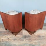 Pair of Art Deco mahogany bedsides