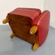 Vintage red faux leather Art Deco club chair from the 1940s/50s.