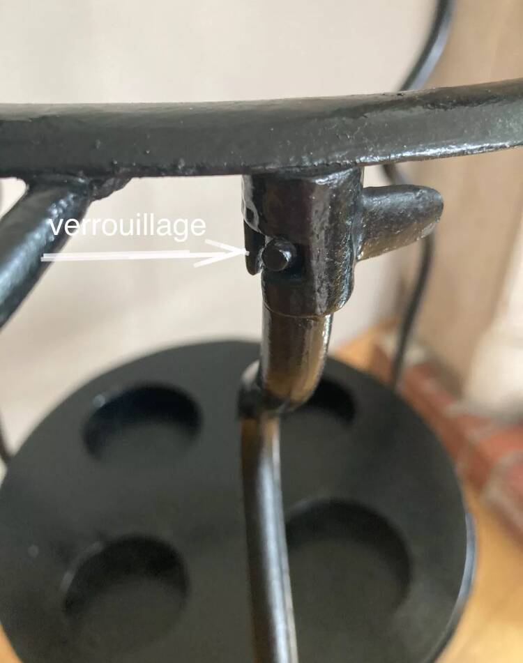 Folding wrought iron toiletry stand, 19th century