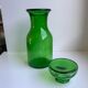 Green glass apothecary decanter made in belgium 70s