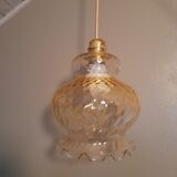 Tulip suspension amber glass, vintage