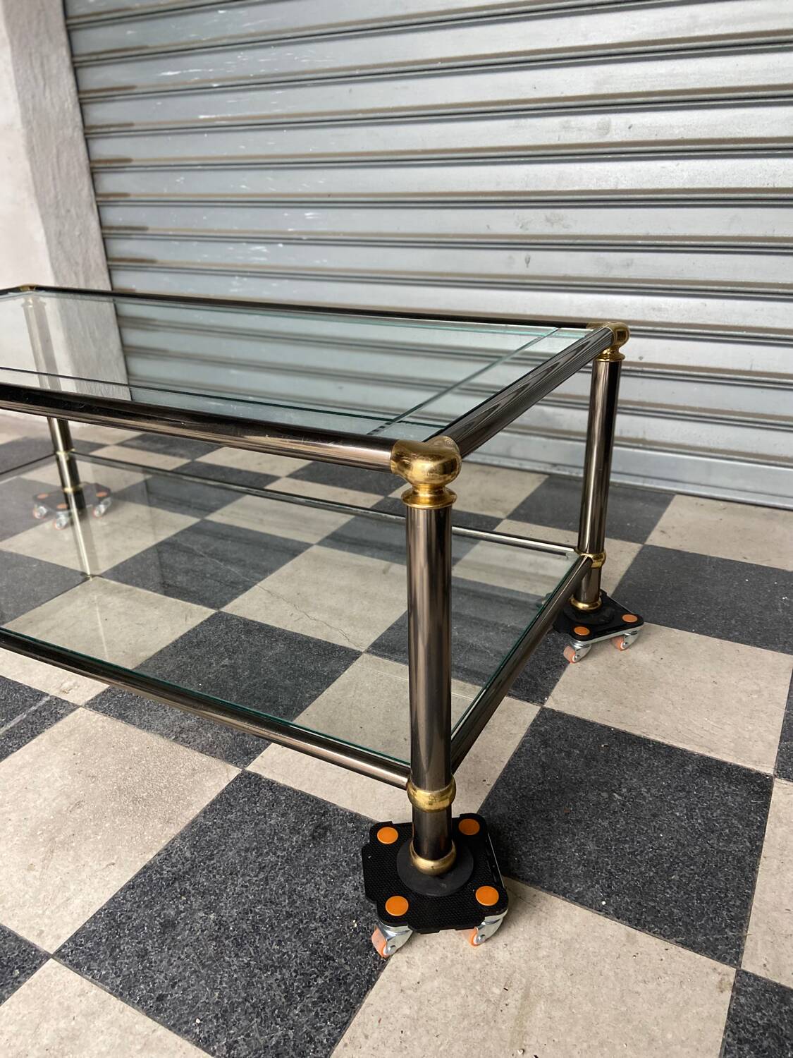 Vintage glass coffee table