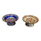 Pair of footed bowls in Canton enamel – China – floral decoration - F