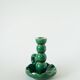 ceramic candle holder, Green & Gold, 1960