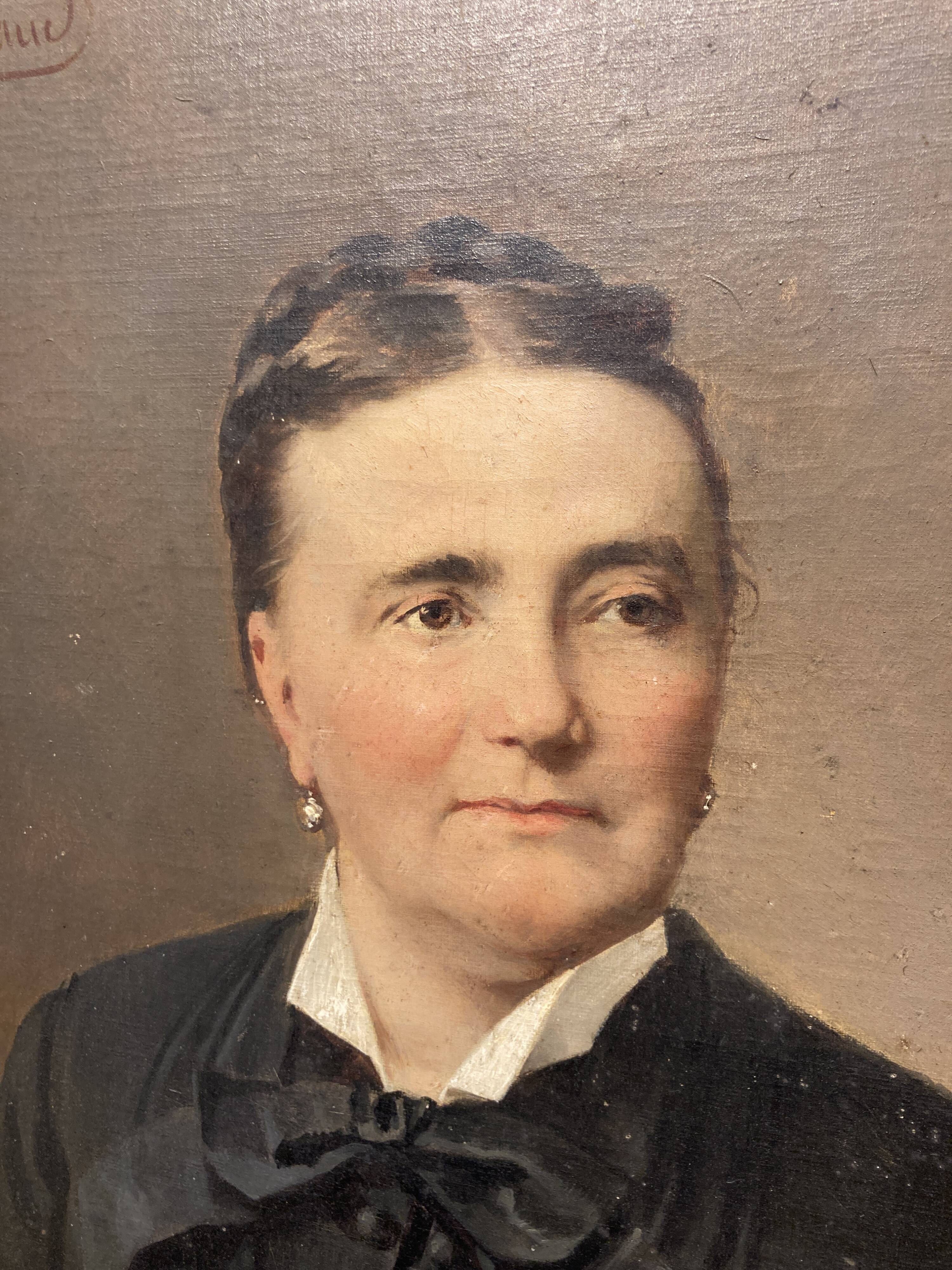 Oil on canvas portrait of a woman