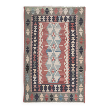 Vintage Turkish kilim, handwoven, 142x220 cm.