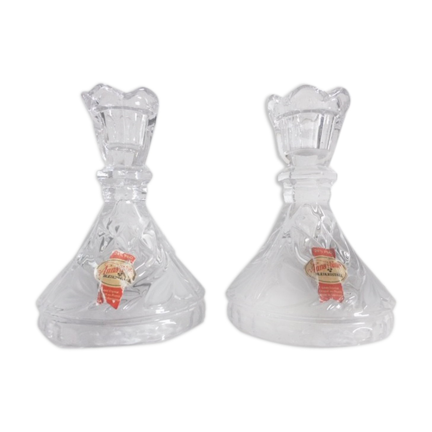 Cut crystal bougeoirs