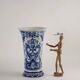Antique earthenware vase from Gien, France, 18th century.