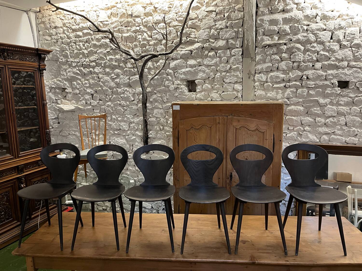 6 Chaises Fourmi Baumann noires