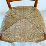 Wood and straw armchair