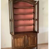 Imposant buffet, vitrine deux corps en noyer