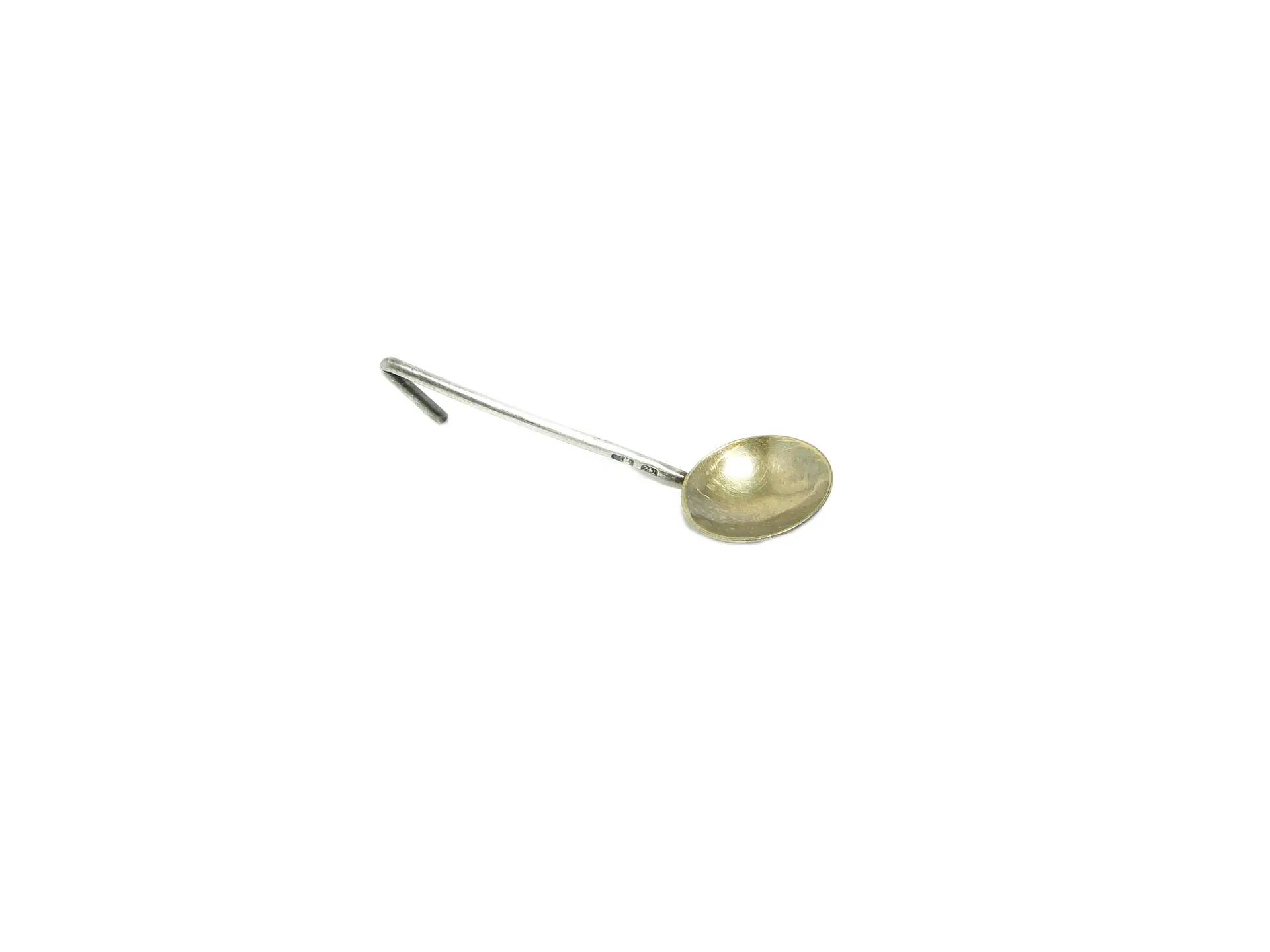 Salt spoon, modernism, silver, Poland, 1970s.