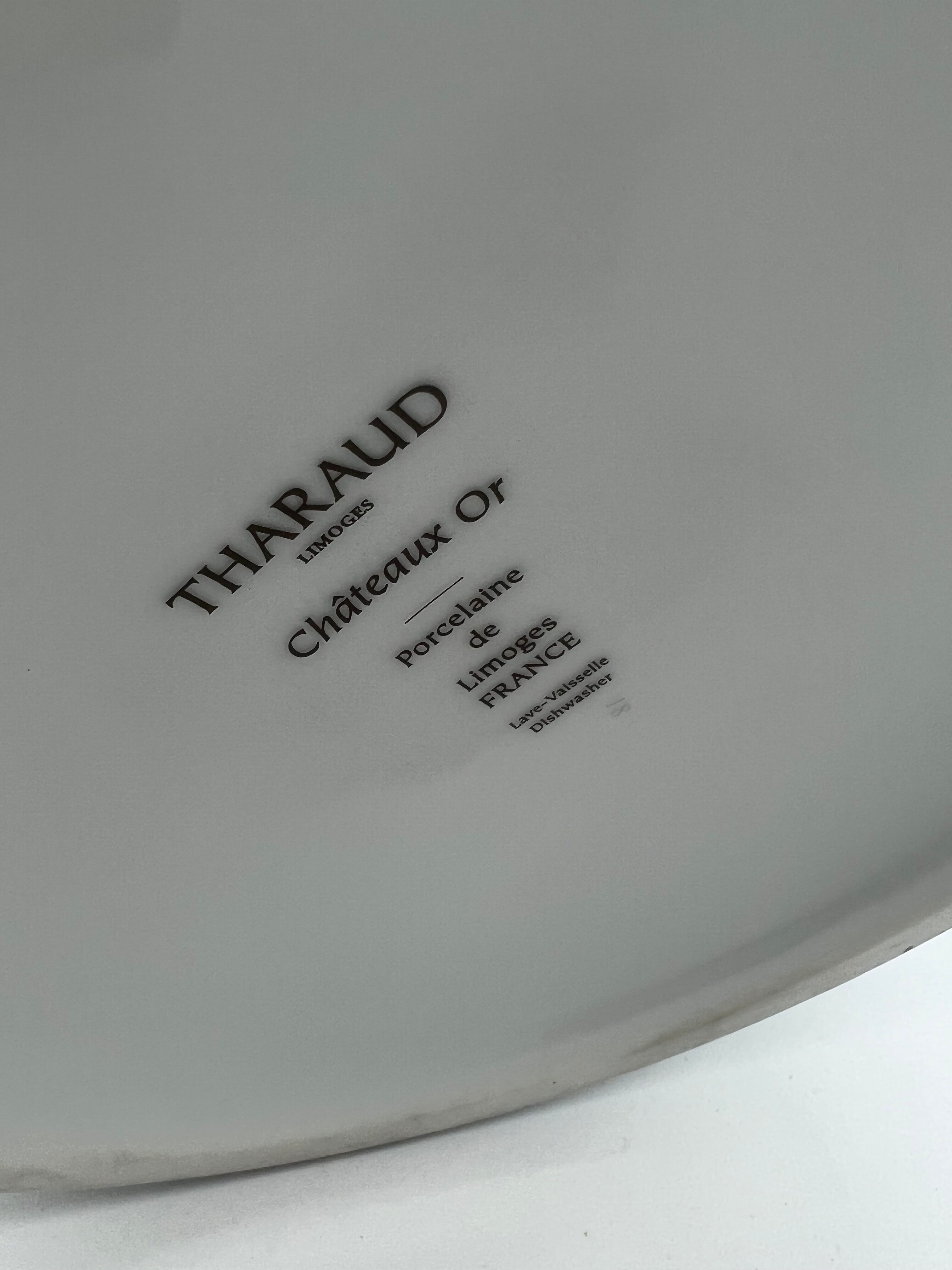 Vase Limoges Tharaud white with golden fleur-de-lis