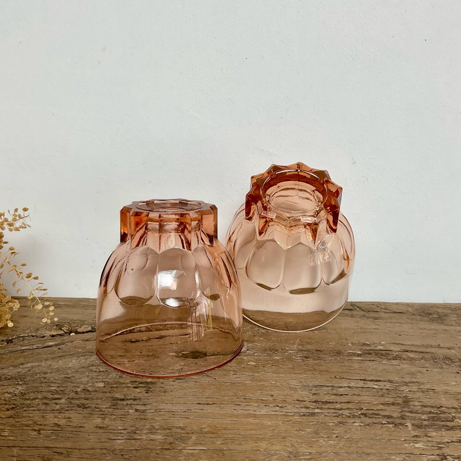 6 vintage Rosaline glasses