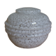 Globe lampshade in white speckled blown glass from Clichy