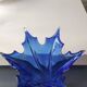 Large murano vase in blown art glass, cobalt blue. star shape. dim 30 x 22 cm