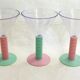 Set de 6 verres à cocktail 1980' sur pied bicolore